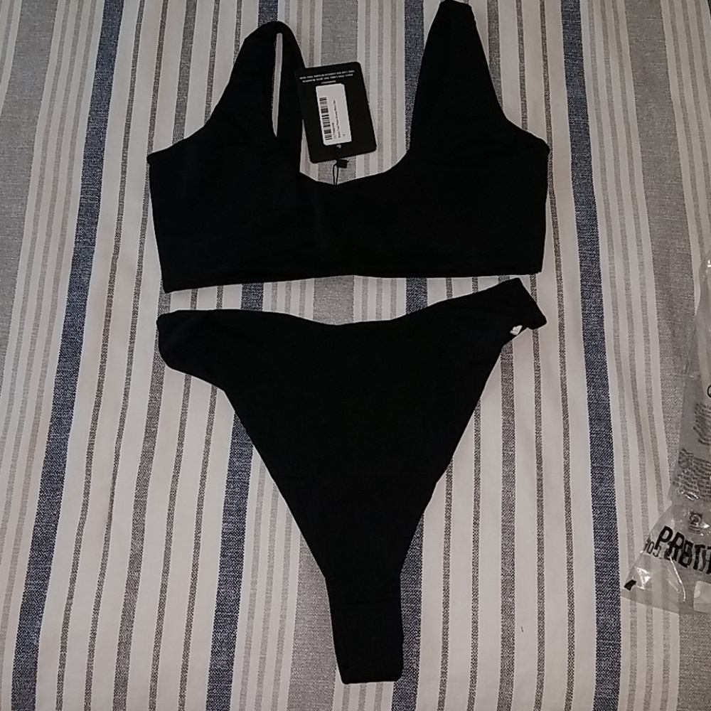 Black Two Piece Bikini Set